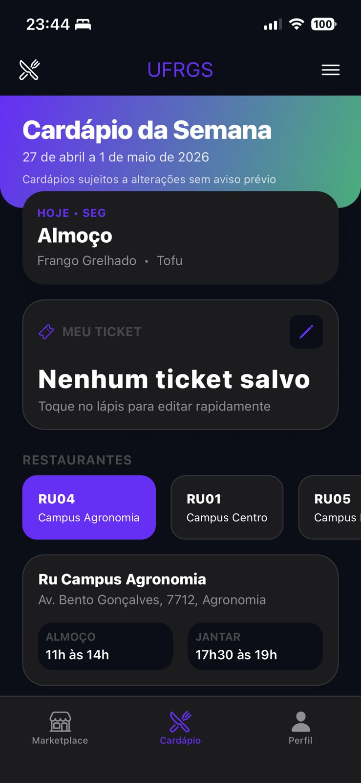 Cardápio do RU